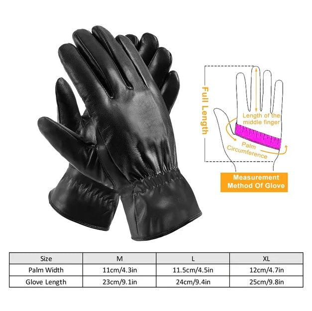 Unisex Leather Winter Warm Gloves Outdoor Windproof Soft Gloves Cycling Skiing Running Cold Winter Gloves