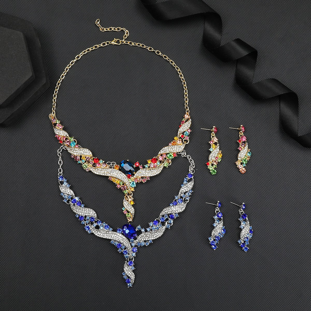 Retro-style Colorful Jewelry Set Designed Specifically For Formal Attire