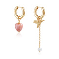 European And American Trendy Bird-themed Retro Geometric Asymmetric Heart-shaped Earrings