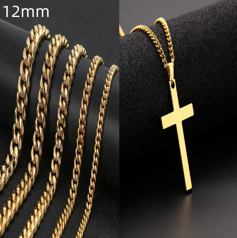 Hip Hop Stainless Steel Necklace Dragon Head Buckle Round Grinding Encryption