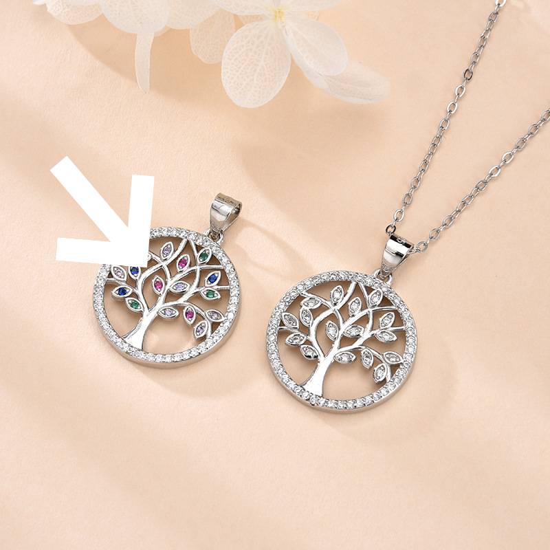 Tree Of Life Pendant Simple Inlaid With Zircon Clavicle Chain