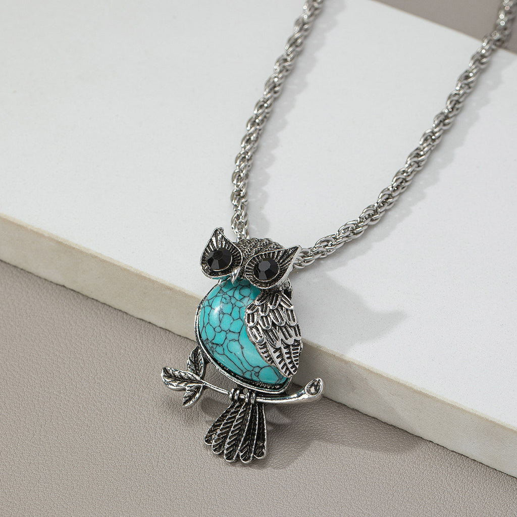 Stylish And Owl Mens Pendant Necklace