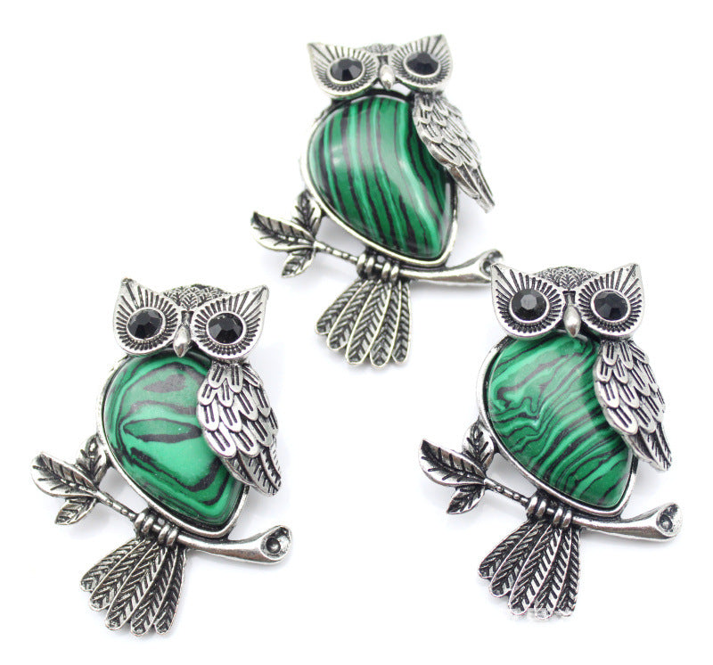 DIY Alloy Owl Brooch Jewelry With Crystals
