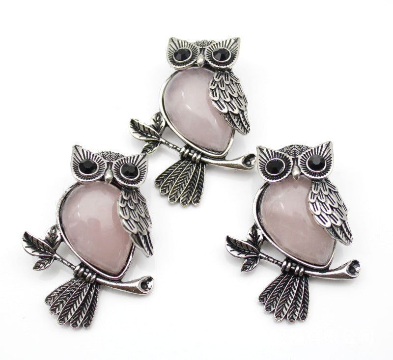 DIY Alloy Owl Brooch Jewelry With Crystals