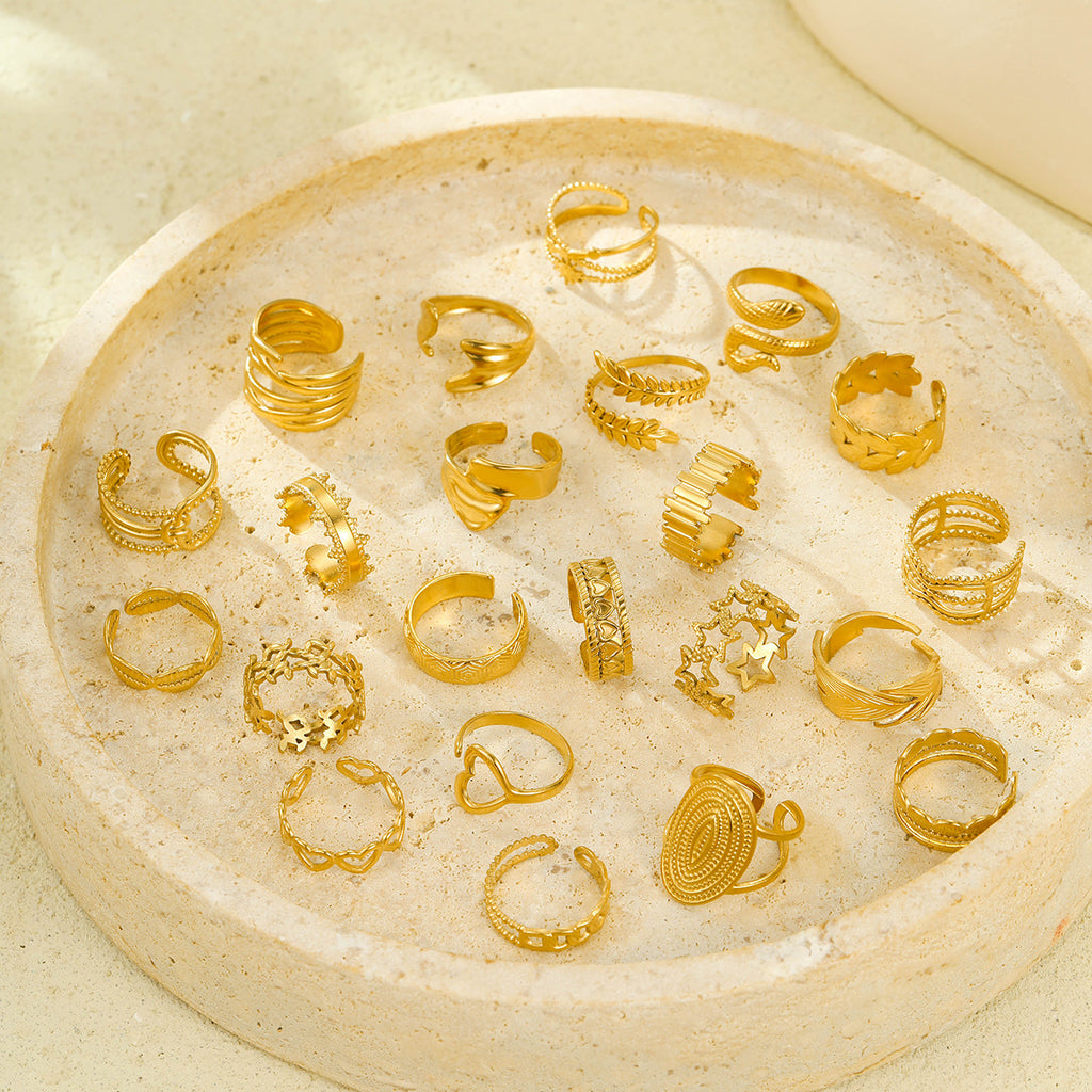 New Niche Stainless Steel Adjustable Ring In The Instagram Style