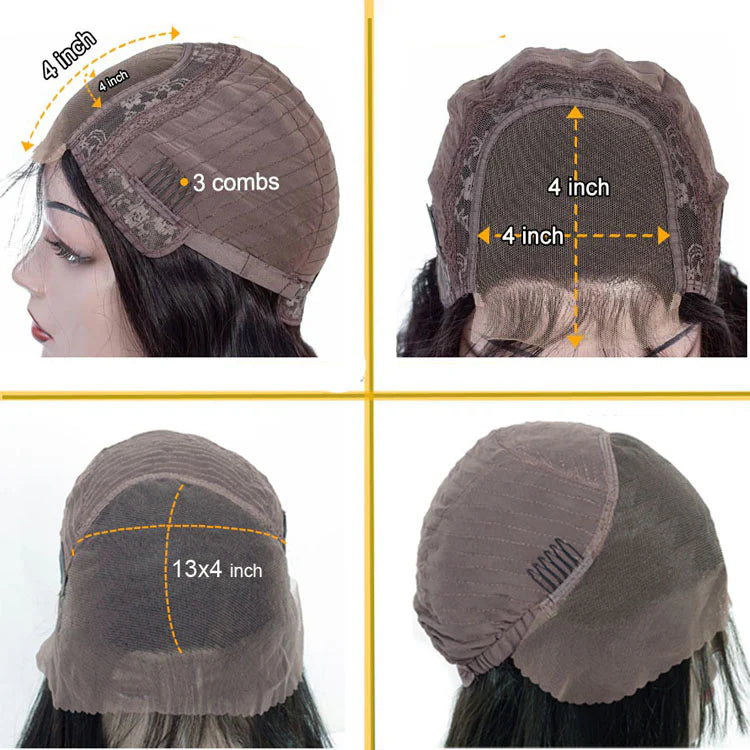 Chocolate Brown 4x4 Lace Closure Wig Human Hair Color Body Wave Density