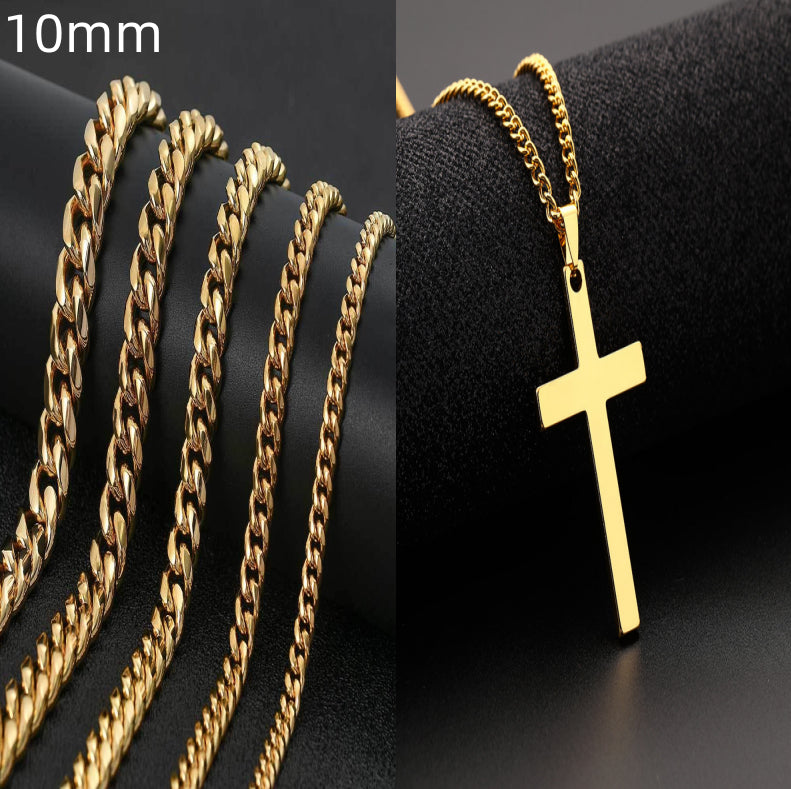 Hip Hop Stainless Steel Necklace Dragon Head Buckle Round Grinding Encryption