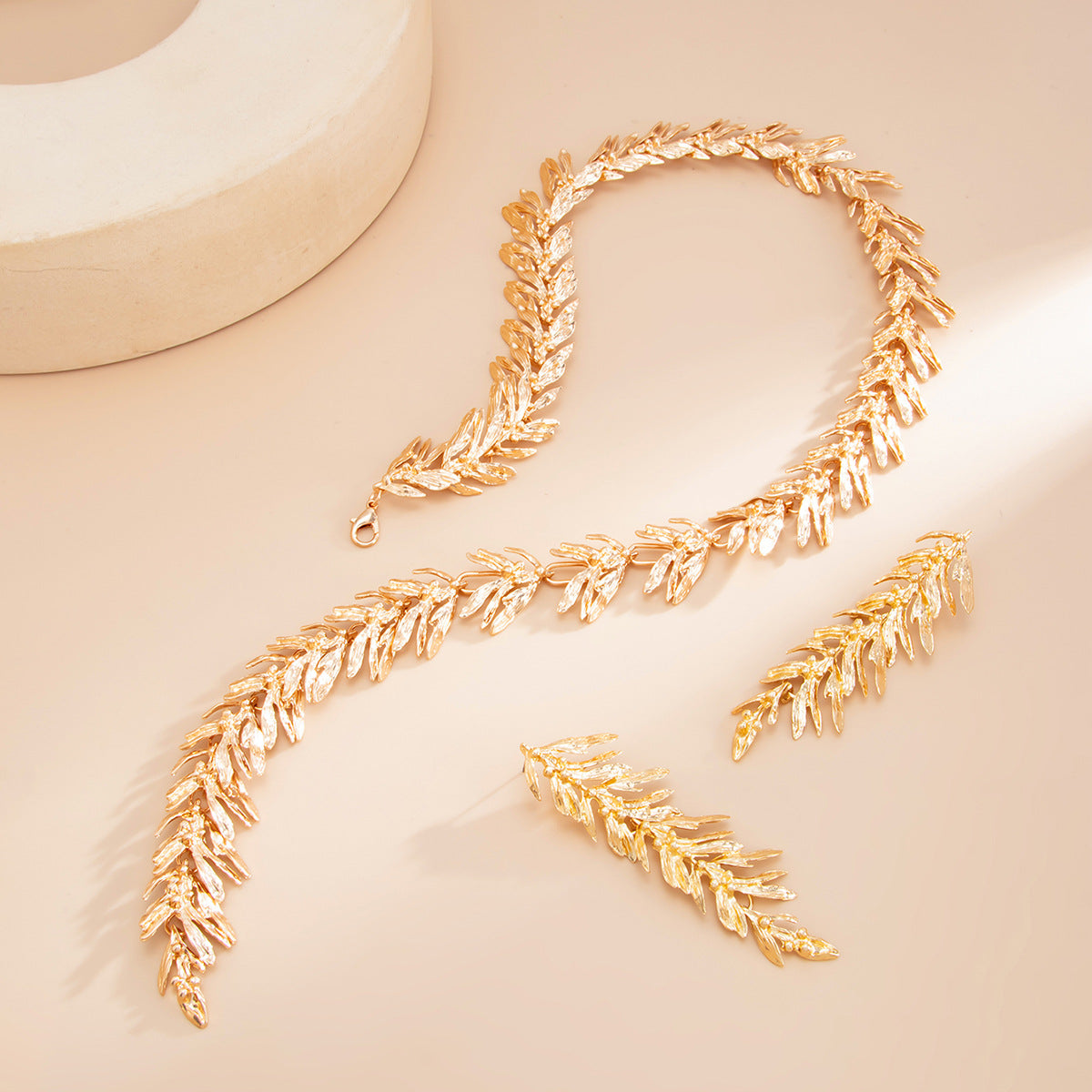 Sweet And Cool Style Wheat-ear Tassel Y-shaped Niche Patchwork Alloy Jewelry