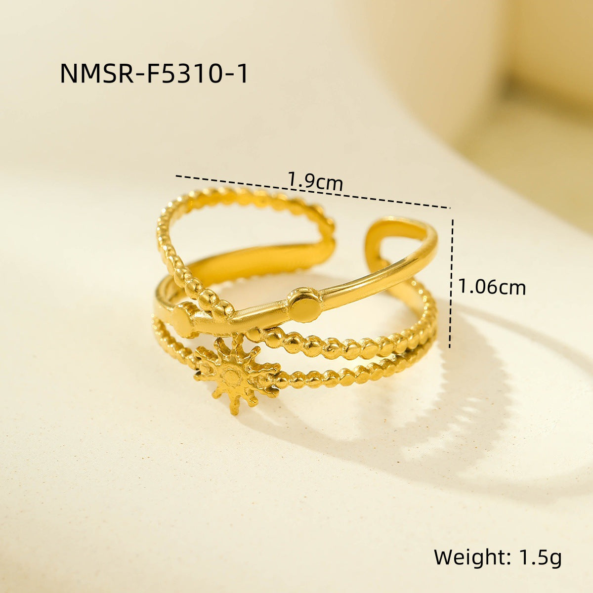 New Niche Stainless Steel Adjustable Ring In The Instagram Style