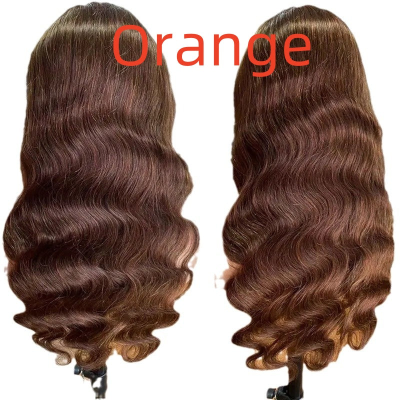 Brown Big Wave Fake Long Curly Wig Head Cover