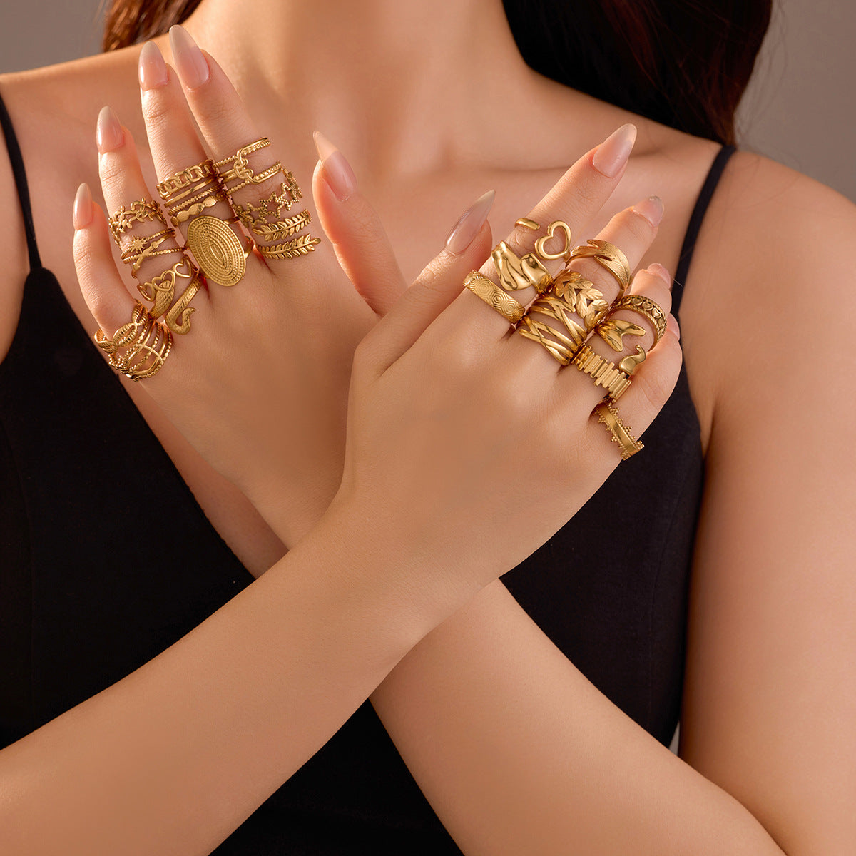 New Niche Stainless Steel Adjustable Ring In The Instagram Style