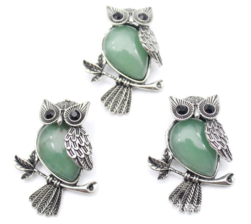 DIY Alloy Owl Brooch Jewelry With Crystals