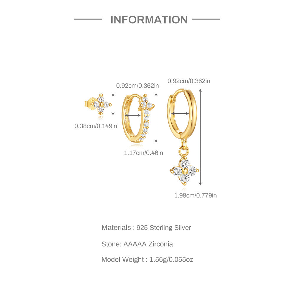 S925 Sterling Silver Geometric Simple Classic Evil Eye Design