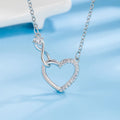 Womens Heart-Shaped Zircon Infinity Love Necklace