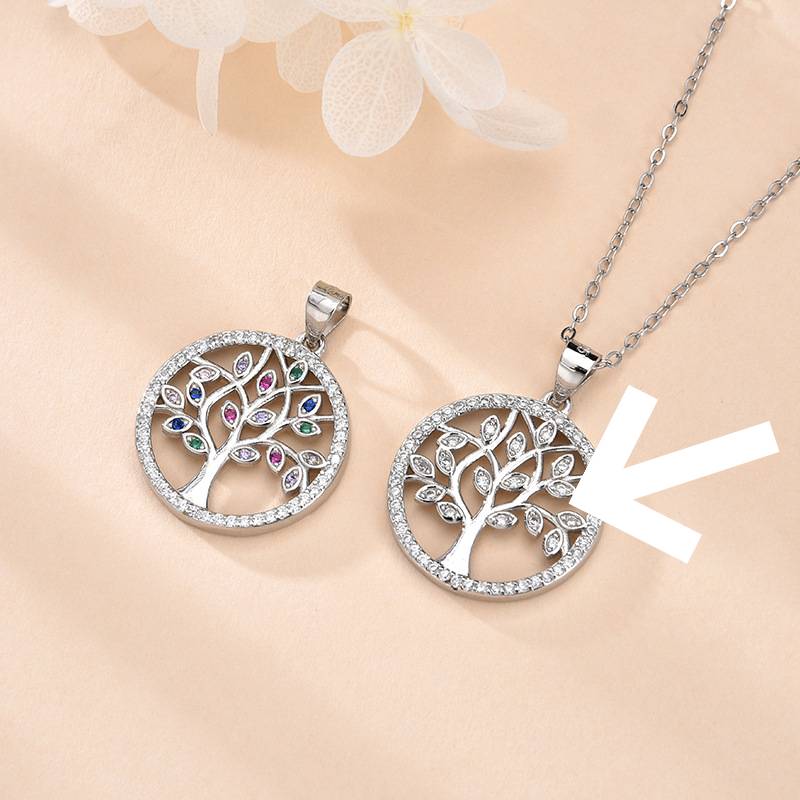 Tree Of Life Pendant Simple Inlaid With Zircon Clavicle Chain
